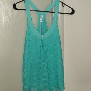Teal crochet top